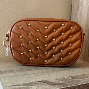 Studded Brown Crossbody Bag